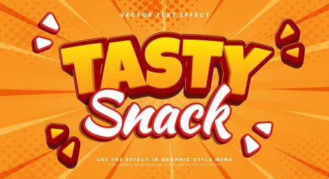 Tasty Snack 3D editable text effect template Stock Illustration