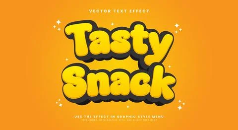 Tasty Snack 3d editable text effect template Stock Illustration