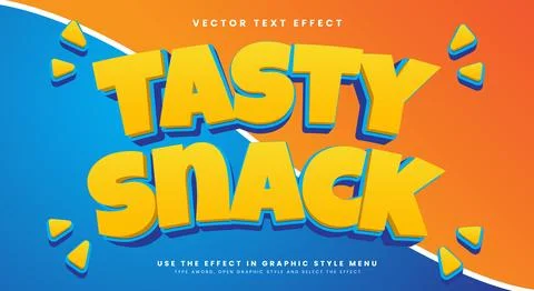 Tasty Snack editable text effect template Stock Illustration