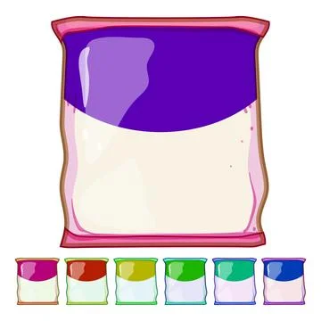 Tasty snack pack cartoon vector graphic Stock Illustration