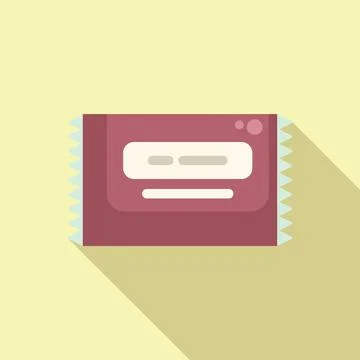 Tasty snack pack icon flat vector. Shop packet machine Stock Illustration