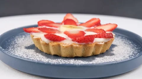 Tasty tartlet close up Stock Footage 236813370