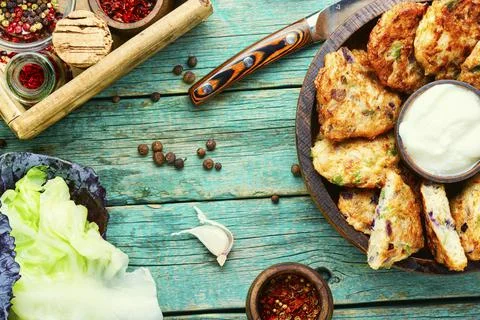 Tasty vegetable cutlets Stock Photos