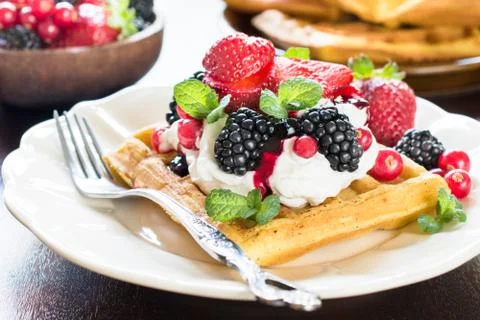 Tasty waffles Stockfoto's