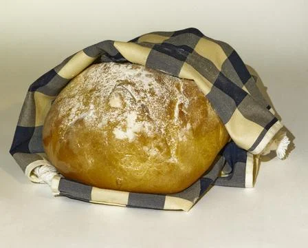 A tasty white bread in a bread basket Stock Photos