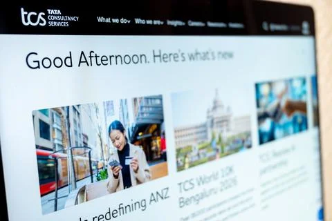 Tata consultancy services website displaying information Stock Photos