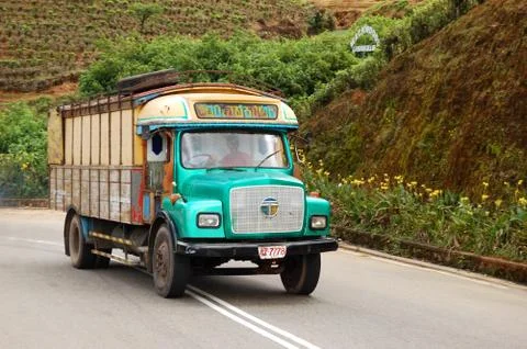 The Tata lorry is on the road Stock-Fotos