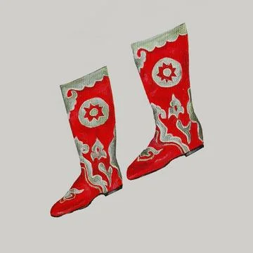 Tatar red boots Stock Illustration