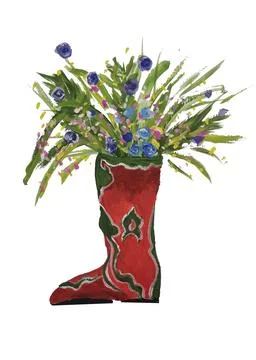 Tatar red boots Stock Illustration