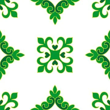 Tatar seamless pattern. Islamic tulip, floral geometry. Culture of the Tata.. Stock Illustration