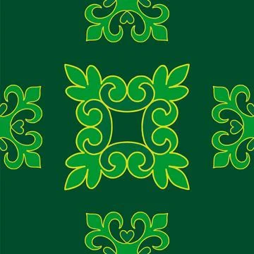 Tatar seamless pattern. Islamic tulip, floral geometry. Culture of the Tata.. Stock Illustration