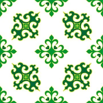 Tatar seamless pattern. Islamic tulip, floral geometry. Culture of the Tata.. Illustrazione stock