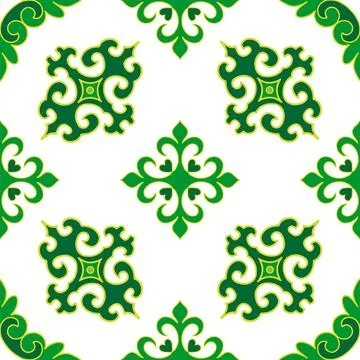 Tatar seamless pattern. Islamic tulip, floral geometry. Culture of the Tatar  Stock Illustration