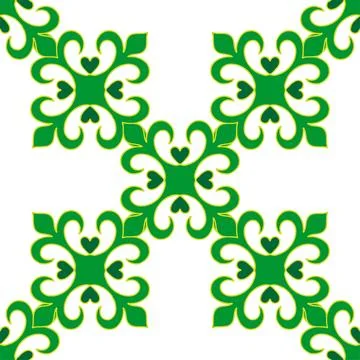 Tatar seamless pattern. Islamic tulip, floral geometry. Culture of the Tata.. Stock Illustration