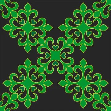 Tatar seamless pattern. Islamic tulip, floral geometry. Culture of the Tata.. Stock Illustration