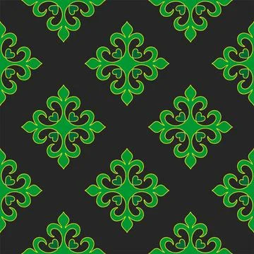 Tatar seamless pattern. Islamic tulip, floral geometry. Culture of the Tatar  Stock Illustration