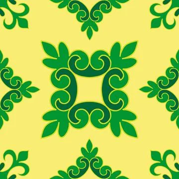 Tatar seamless pattern. Islamic tulip, floral geometry. Culture of the Tata.. Stock Illustration