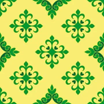 Tatar seamless pattern. Islamic tulip, floral geometry. Culture of the Tatar  Stock Illustration