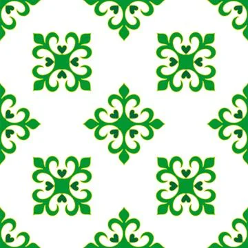 Tatar seamless pattern. Islamic tulip, floral geometry. Culture of the Tatar  Stock Illustration