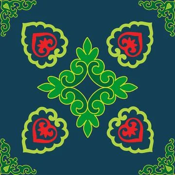 Tatar seamless pattern. Islamic tulip, floral geometry. Culture of the Tatar  Stock Illustration