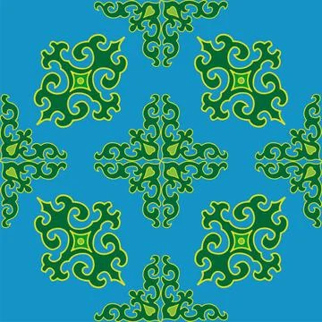 Tatar seamless pattern. Islamic tulip, floral geometry. Culture of the Tatar  Stock Illustration