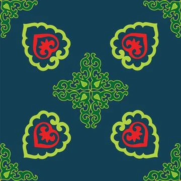Tatar seamless pattern. Islamic tulip, floral geometry. Culture of the Tatar  Stock Illustration