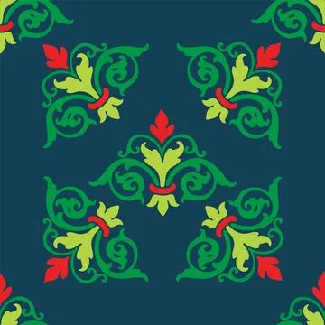 Tatar seamless pattern. Islamic tulip, floral geometry. Culture of the Tatar  Illustrazione stock
