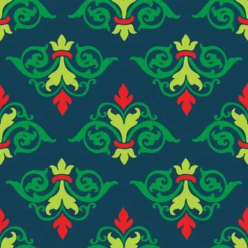Tatar seamless pattern. Islamic tulip, floral geometry. Culture of the Tatar  Stock Illustration