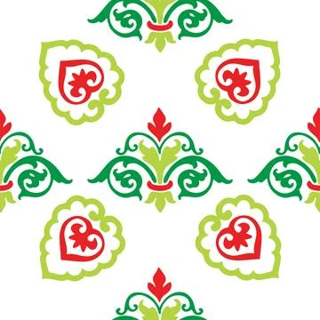 Tatar seamless pattern. Islamic tulip, floral geometry. Culture of the Tatar  Stock Illustration