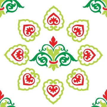 Tatar seamless pattern. Islamic tulip, floral geometry. Culture of the Tatar  Stock Illustration