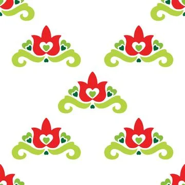 Tatar seamless pattern. Islamic tulip, floral geometry. Culture of the Tatar  Stock Illustration
