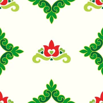 Tatar seamless pattern. Islamic tulip, floral geometry. Culture of the Tatar  Illustrazione stock