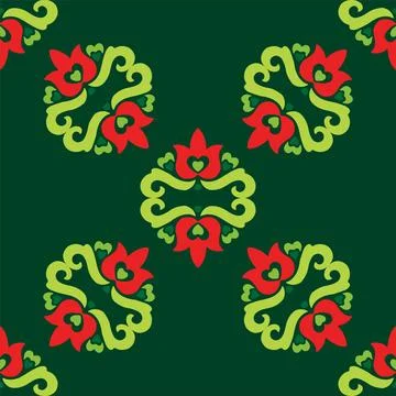 Tatar seamless pattern. Islamic tulip, floral geometry. Culture of the Tatar  Stockillustratie