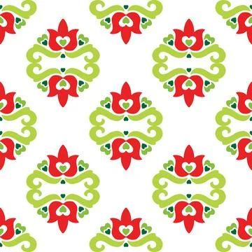 Tatar seamless pattern. Islamic tulip, floral geometry. Culture of the Tatar  Stock Illustration