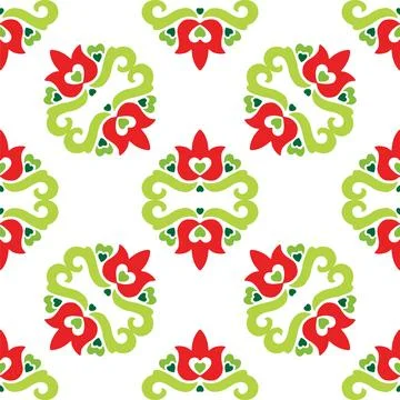 Tatar seamless pattern. Islamic tulip, floral geometry. Culture of the Tatar  Stock Illustration