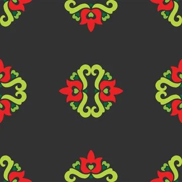 Tatar seamless pattern. Islamic tulip, floral geometry. Culture of the Tata.. Illustrazione stock