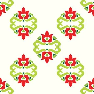 Tatar seamless pattern. Islamic tulip, floral geometry. Culture of the Tata.. Illustrazione stock