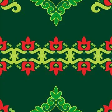 Tatar seamless pattern. Islamic tulip, floral geometry. Culture of the Tata.. Stock Illustration