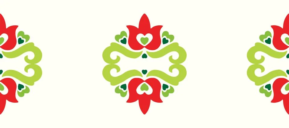 Tatar seamless pattern. Islamic tulip, floral geometry. Culture of the Tatar  Stock Illustration
