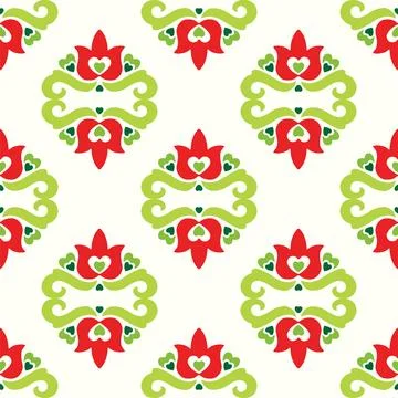 Tatar seamless pattern. Islamic tulip, floral geometry. Culture of the Tata.. Illustrazione stock