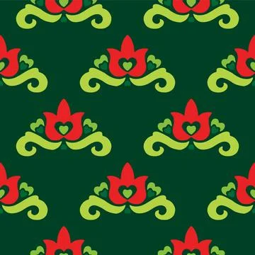 Tatar seamless pattern. Islamic tulip, floral geometry. Culture of the Tata.. Stock Illustration