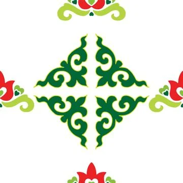 Tatar seamless pattern. Islamic tulip, floral geometry. Culture of the Tata.. Stockillustratie