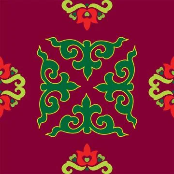 Tatar seamless pattern. Islamic tulip, floral geometry. Culture of the Tata.. Stockillustratie