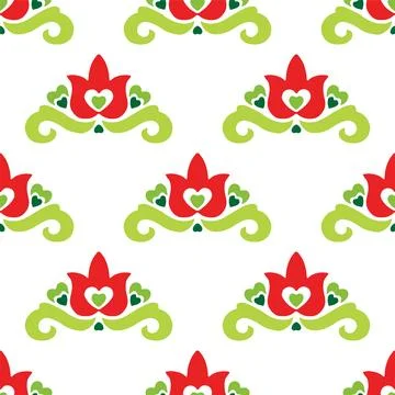 Tatar seamless pattern. Islamic tulip, floral geometry. Culture of the Tata.. Stock Illustration