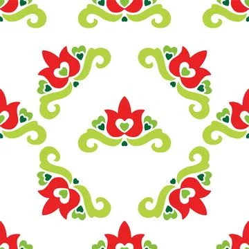 Tatar seamless pattern. Islamic tulip, floral geometry. Culture of the Tata.. Stock Illustration