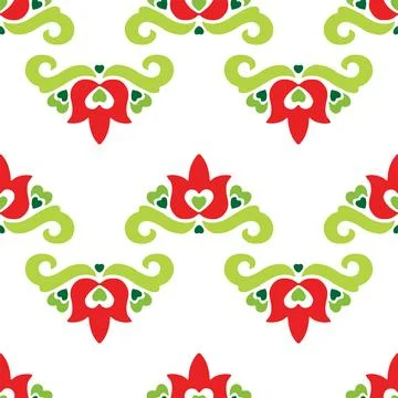 Tatar seamless pattern. Islamic tulip, floral geometry. Culture of the Tata.. 스톡 일러스트