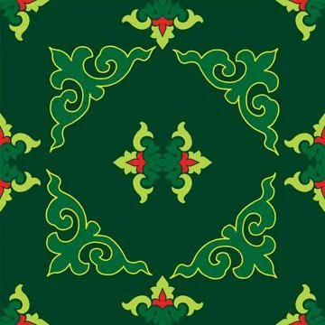 Tatar seamless pattern. Islamic tulip, floral geometry. Culture of the Tata.. Stock Illustration