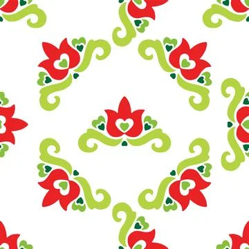 Tatar seamless pattern. Islamic tulip, floral geometry. Culture of the Tata.. Illustrazione stock