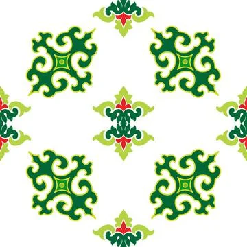 Tatar seamless pattern. Islamic tulip, floral geometry. Culture of the Tata.. Stock Illustration