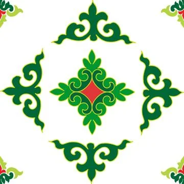 Tatar seamless pattern. Islamic tulip, floral geometry. Culture of the Tata.. Illustrazione stock